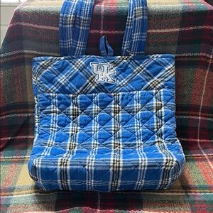 UK Kentucky Blue Plaid Quilted Tote Bag